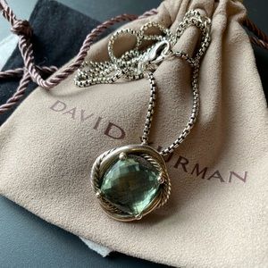 David Yurman Prasiolite infinity pendant necklace